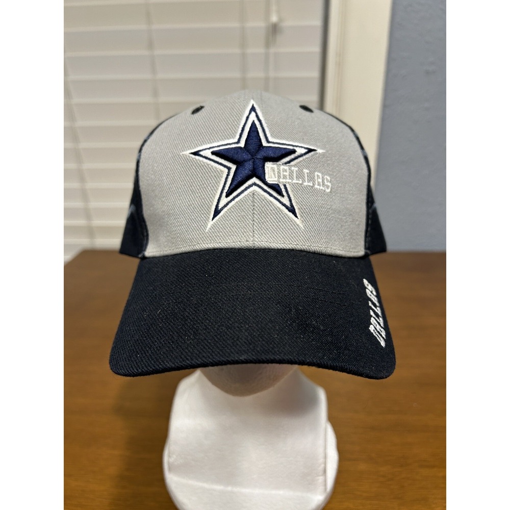 Vintage Dallas Cowboys Reebok Flex Fitted White Star Hat Cap Embroidered